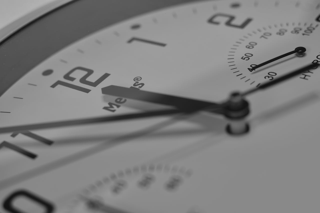 Close-up on Hands of Clock